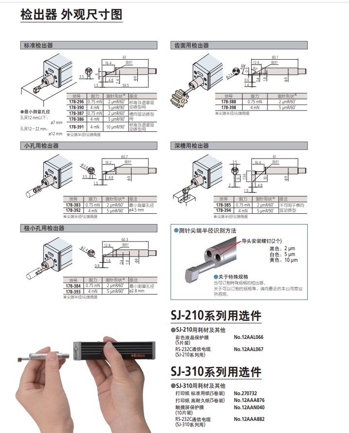 三丰SJ-310(0.75mN)标准驱动型便携粗糙度测量仪b09